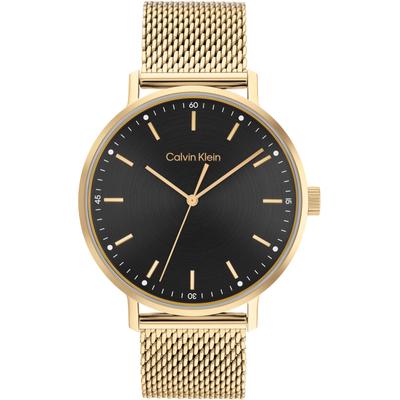 Quarzuhr CALVIN KLEIN "MODERN", gold (goldfarben), Armbanduhren, Herren, Armbanduhr, Herrenuhr, Mineralglas, Edelstahlarmband, analog Image