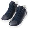 Sneaker ARA "ROM", Damen, Gr. 3,5 (36), blau (nachtblau, creme), Glattleder, sportlich, Schuhe, High Top Sneaker, Schnürboots in Weite G (= weit)