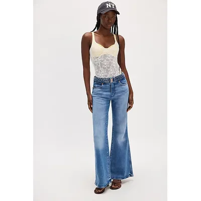 Wrangler Mid-Rise Flare Jeans at Free People in Soft Sapphire, Size: 26