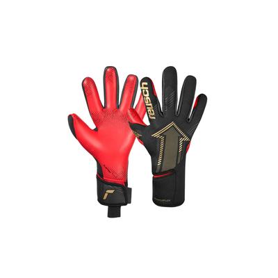 Torwarthandschuhe REUSCH "Fastgrip Gold X GluePrint", Damen, Gr. 8, schwarz (schwarz, rot), 6% Polyurethan, 2% Polyamid, 34% Polyester, 58% Elastodien, mehrfarbig, sportlich, Handschuhe, mit Hybrid Negative Cut