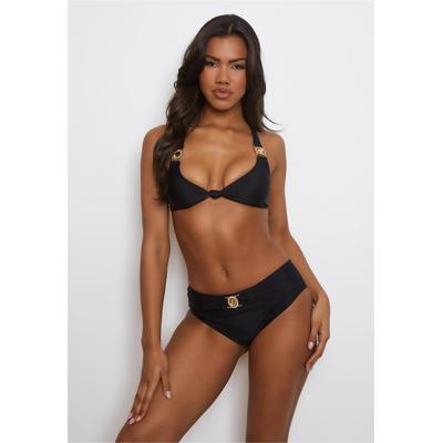 Balconette-Bikini MODA MINX "Amour Knot", Damen, Gr. M, schwarz, 82% Polyamid, 18% Elasthan, unifarben, elegant, Bikini-Sets, mit modischer Schnürung am Rücken Image