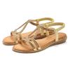 Sandale VIVANCE "Sandalette, Sommerschuh", Damen, Gr. 40, gold (goldfarben), Obermaterial: 100% Lederimitat. Futter: 100% Lederimitat. Decksohle: 100% Lederimitat. Laufsohle: 100% Synthetik, Glitzer, unifarben, feminin, Schuhe Riemchensandale, mit...