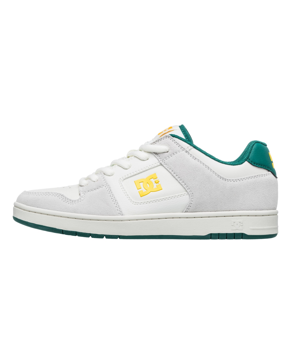 Skateschuh DC SHOES "Manteca 4 S", Herren, Gr. 7,5(40), weiß (sanftes weiß, dunkelgrün), Obermaterial:53.02% Leder, 46.98% Synthetikmaterial;, Schuhe