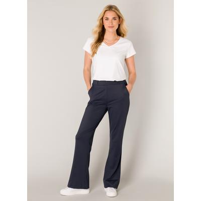 Stoffhose BASE LEVEL "Tori", Damen, Gr. 38, Länge 30, blau (dunkelblau), Web, Obermaterial: 75% Polyamid, 25% Elasthan, unifarben, casual, lang, Hosen, mit ausgestelltem Bein und Stretch Image