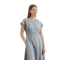 Midikleid MARC O'POLO "aus LENZING™ ECOVERO™", Damen, Gr. 46, Normalgrößen, nordic sea, Obermaterial: 83% Viskose, 17% Polyamid; Futter: 100% Nicht verfügbar, unifarben, casual, regular fit wadenlang, Kurzarm, Kleider