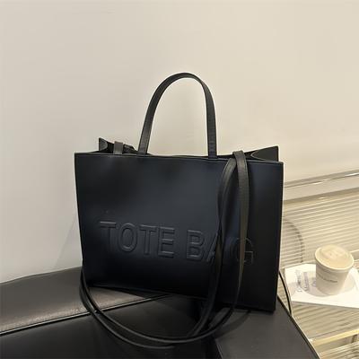 TEMU Handbag Casual Work Bag Pu Leather Briefcase Large Top Handle Satchel Bags For Women Work Shopping Travel Image