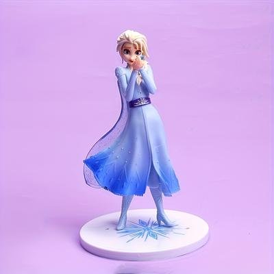 TEMU From Pvc Statue With A Lizard Base - Features An Exquisite Blue Cape And Snowflake Design, Cake Decoration Or Home Decor, Valentine's Day And Christmas Gifts, And Birthday Decorations.