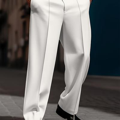 TEMU Men's Casual Polyester Pants With Led Print, Knit Fabric, Regular Fit Straight Leg Trousers With Drawstring, Halloween, Thanksgiving, Christmas, New Year Parties Image