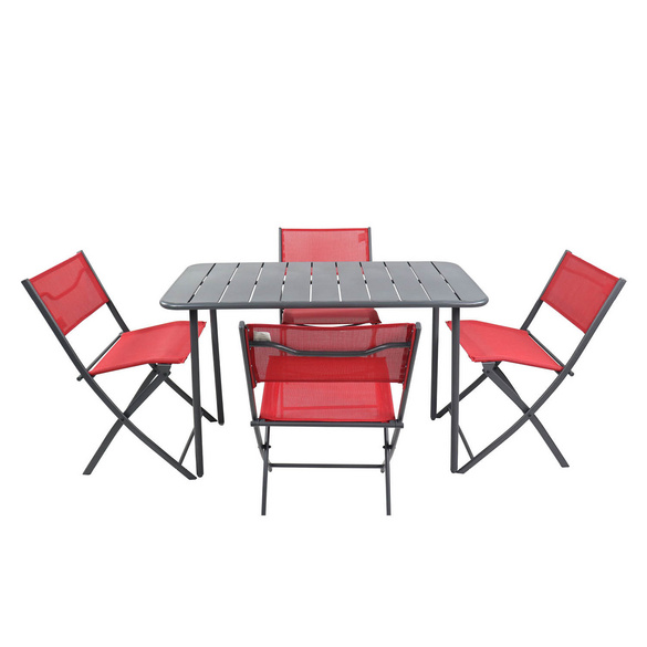 VCM 5-tlg. Gartenset ""Sumila"" 110 x 55 Rot