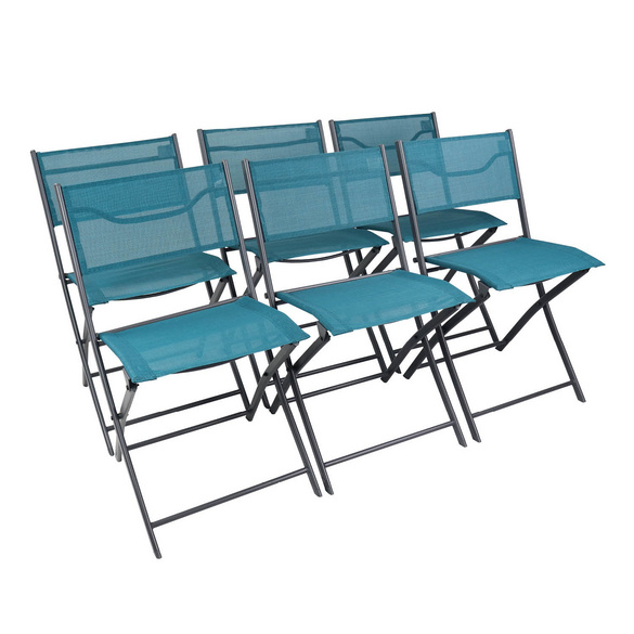 VCM 6er Gartenstuhl ""Sumila"" Türkis