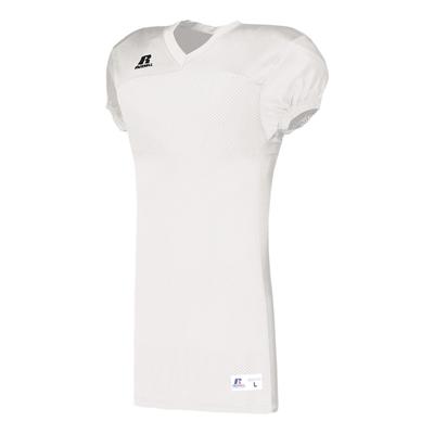 Russell Athletic S8623W Youth Solid Jersey With Side Inserts T-Shirt in White size Small | Nylon Blend