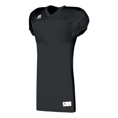 Russell Athletic S8623W Youth Solid Jersey With Side Inserts T-Shirt in Black size Small | Nylon Blend