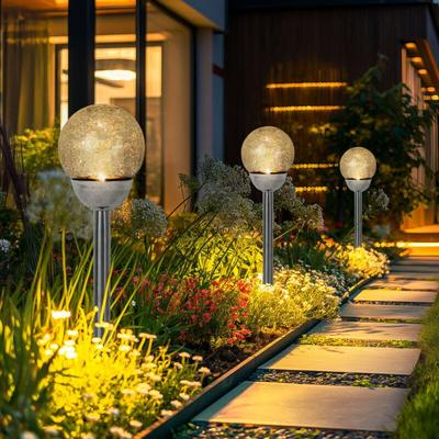 Expo Börse - Solarlampe led Außenleuchte Gartendeko Erdspieß Terrassenlampe Solardeko Bruchglas Image