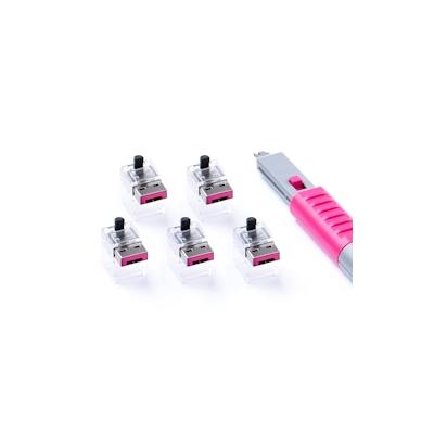 [SmartKeeper ESSENTIAL] 5 x LAN Kabel Schlösser mit 1 x BASIC Typ Schlüssel / Pink Image