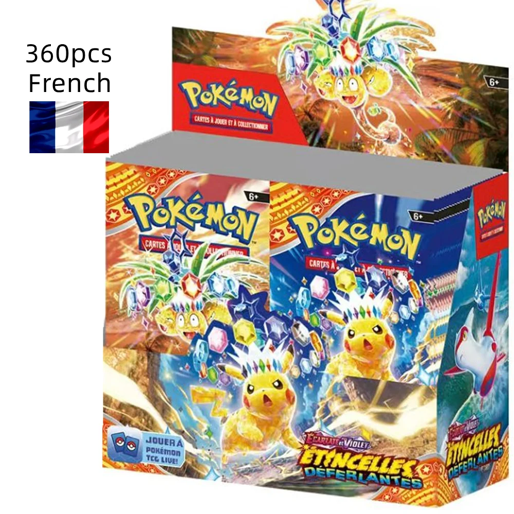360Pcs French Pokémon TCG: Scarlet & Violet Etsncelles Astral Radiance Obsidian Flames Booster Box Pokemon Cards 36 Pack Box.