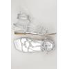 Stuart Weitzman Damen Sandale, Gr. 40, silber, Leder