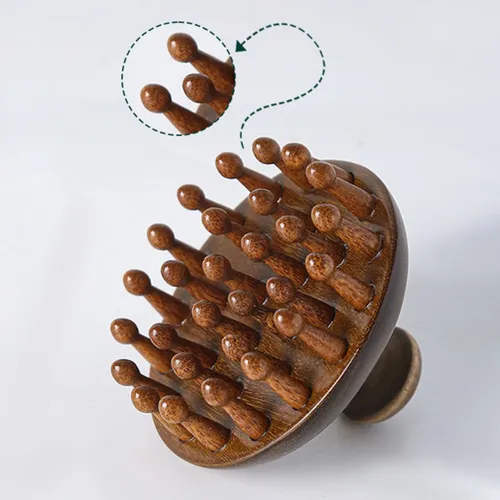 75X75X60mm Wooden Mushroom Shape Disc Massage Comb Head Massage Comb Wide Tooth Dry and Wet Hair Shampoo Brush Scalp Care Brush