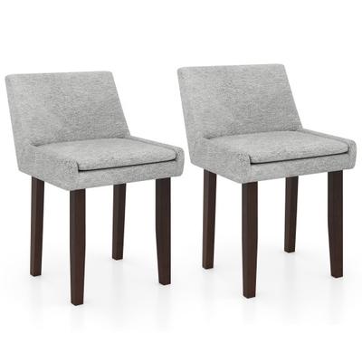 Costway Modern Upholstered Fabric Side Leisure Chair Set of 2-Gray
