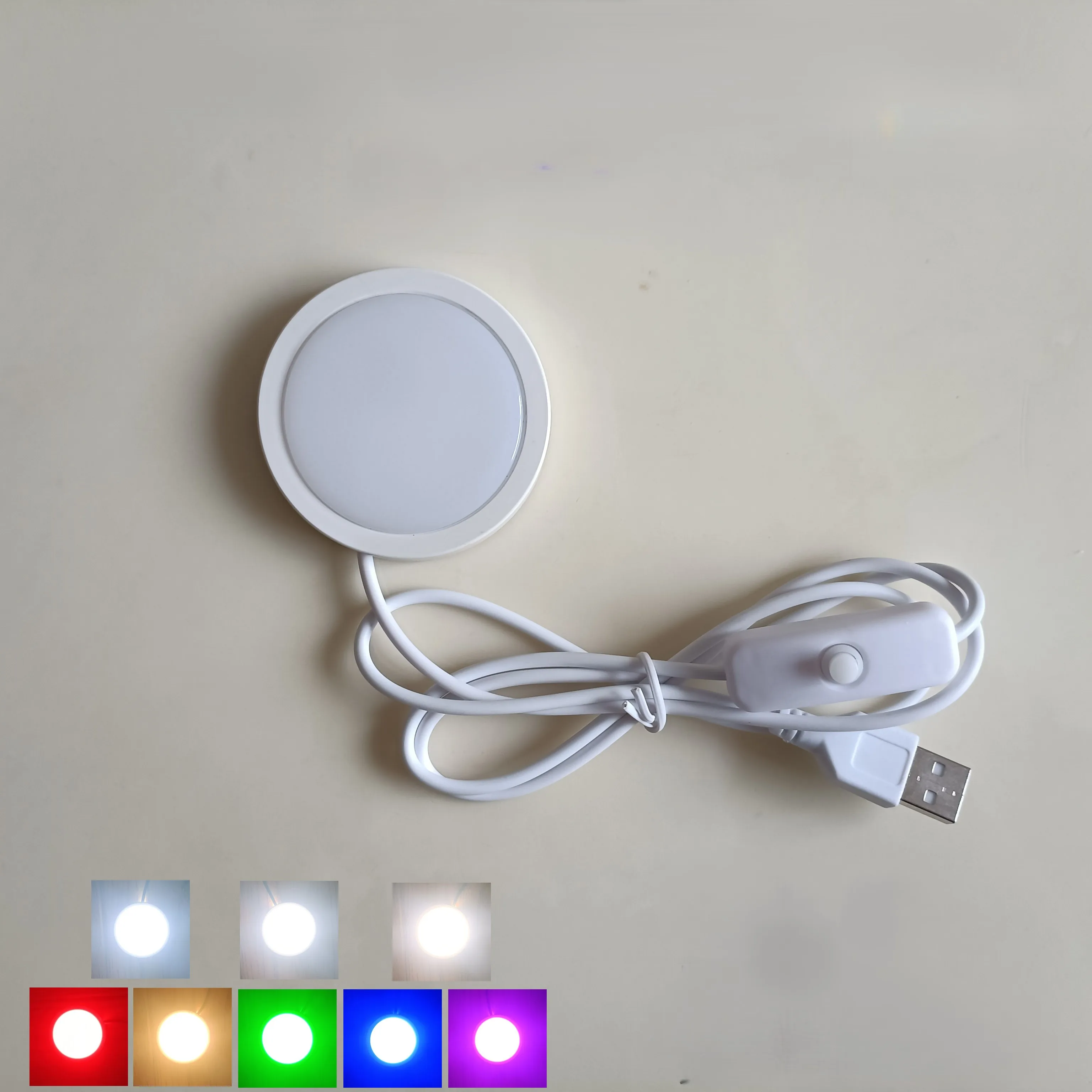 USB 5V LED Strahler 3W Ultradünne Schrank-Minilampe mit Schalter-Display, Schmuck-Deckenstrahler mit 3M-Aufkleber für den Innenbereich