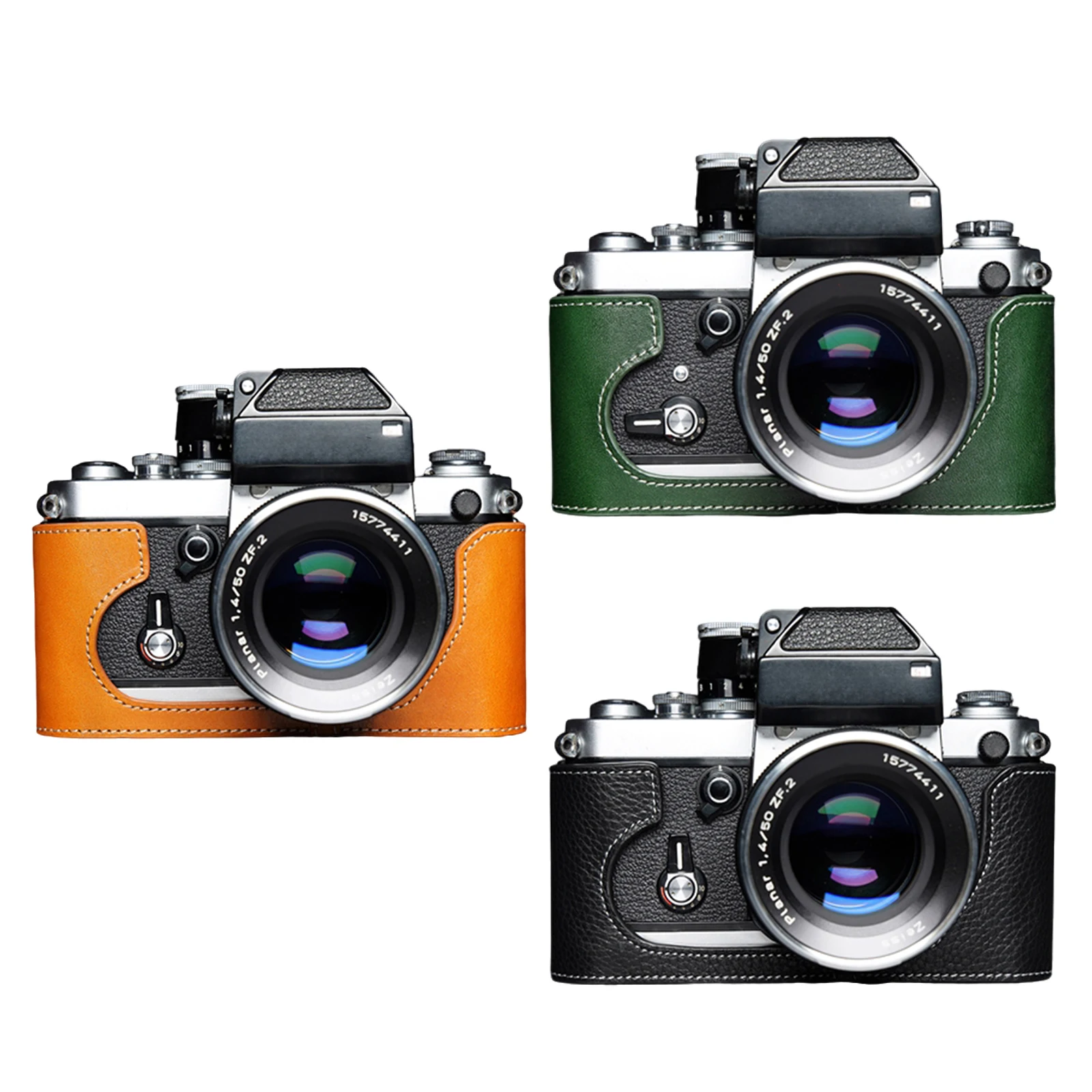 Echtes echtes Leder halbe Kameratasche für Nikon F2 F2A F2AS F FA einfaches und Vintage-Design Retro-Kameratasche hochwertige Abdeckung Image