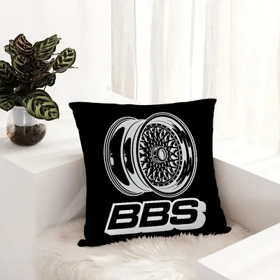 B-BBS-SB Racing-Kissenbezug, Plüschstoff, weicher Kissenbezug, doppelseitiger Druck, Image
