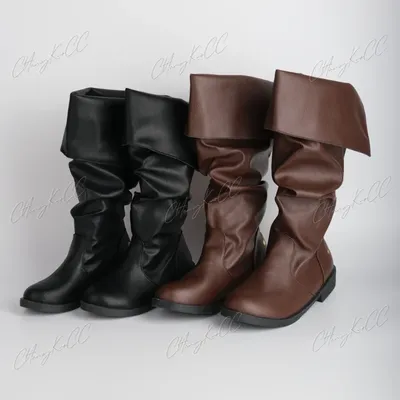 Medieval Pirate Men's Boots Viking Rapp Nordic Boots Renaissance Retro Steampunk Gothic Shoes Robin Clothing Leather Haddock Image