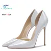 FyLuan Neue Weiße Seite Cut Frauen High Heels Mode Party Hochzeit Pumpen Sexy Spitz Dünne Ferse Büro Dame Schuhe Große Größe 43