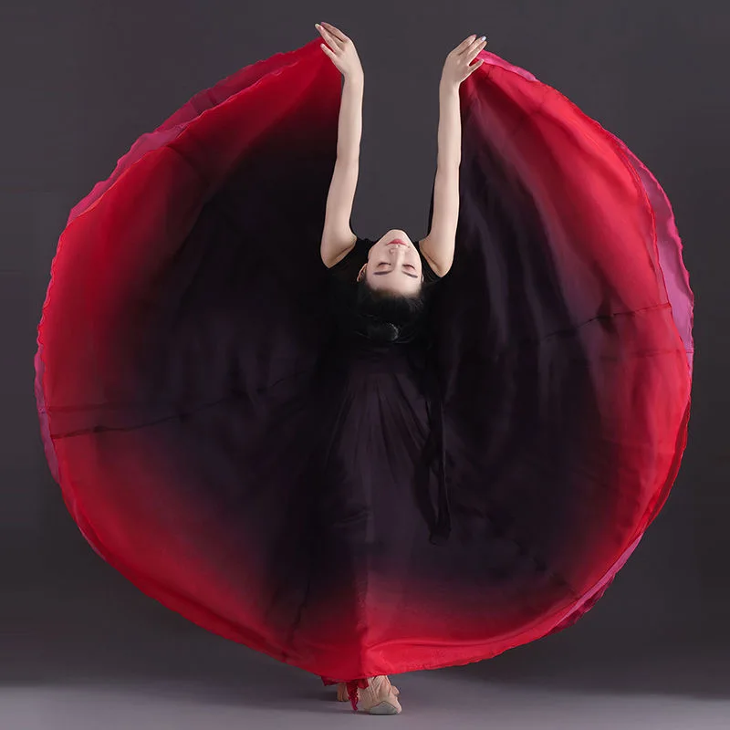 Jupes de fée à lacets dégradées pour femmes, danse flamenco résistante, performance sur scène, cosplay, pratique de la danse classique, 720
