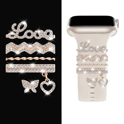 Decoration For Apple watch ultra 2 band 10 9 8 7 Diamond Jewelry Charms Accessories samsung/Huawei watch strap 20/22mm Bracelet