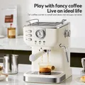 Macchina per caffè espresso Macchina per caffè espresso in acciaio inossidabile da 20 bar con montalatte Bacchetta a vapore 2 in 1 Cappuccina semiautomatica da 1050 W