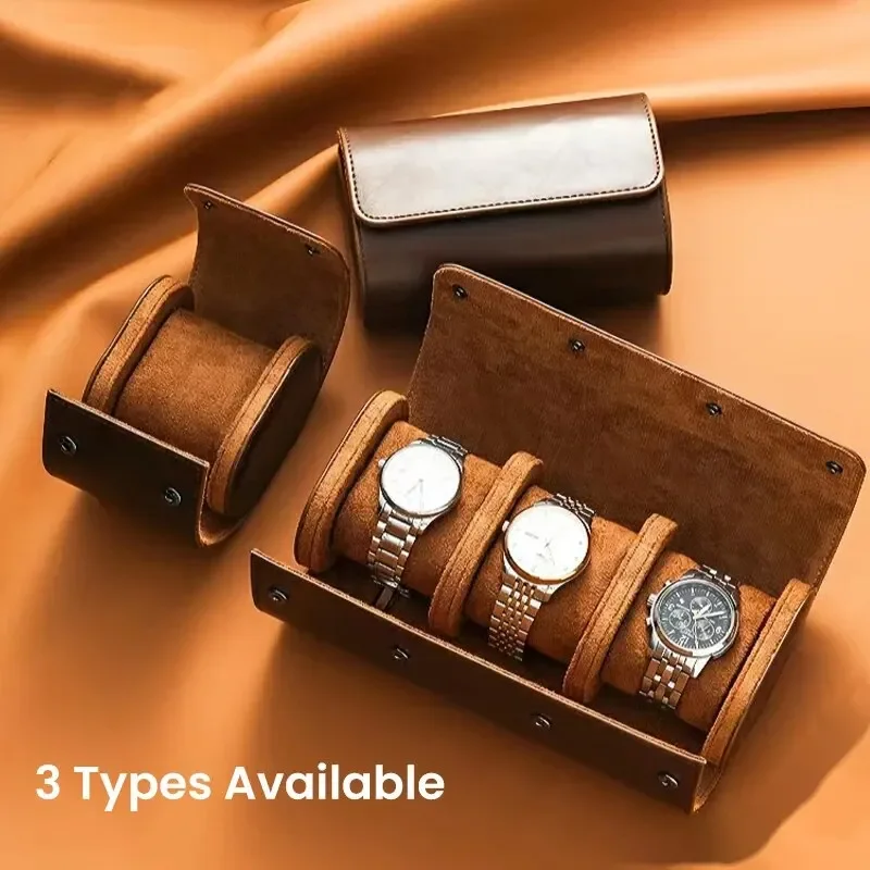 Custodia da viaggio per orologi - 3 contenitori e organizer per orologi - Conservazione sicura con innovativi cuscini rimovibili e solido organizer per orologi