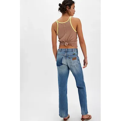 Wrangler Wrancher Mid-Rise Bootcut Jeans at Free People in Dirty Denim, Size: 29