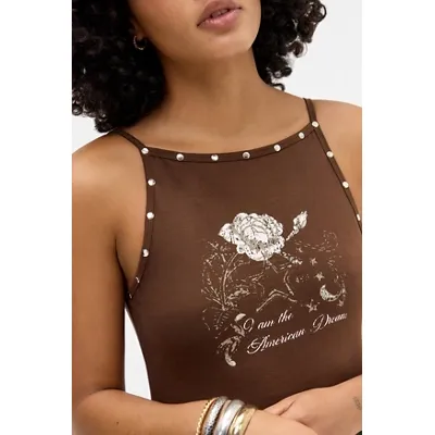 Motel Dudy Top - Brown M at Urban Outfitters