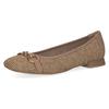 Ballerina CAPRICE, Damen, Gr. 37, beige (beige kombiniert), Leder, Textil, modisch, Schuhe, Blockabsatz, Bequemschuh, Businessschuh mit Schmuckelement