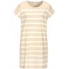 Nachthemd S.OLIVER, Damen, Gr. 48/50, N-Gr, beige (beige, weiß, gestreift), Single Jersey, Obermaterial: 60% Baumwolle, 40% Polyester, gestreift, unifarben, casual, loose fit mini, Rundhals, Kurzarm angeschnitten, Kleider, mit garngefärbten Streifen
