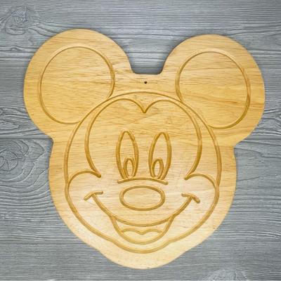 Disney Kitchen | Vintage Disney 1990s Wooden Kitchen Cutting Board Mickey Mouse Cooking | Color: Cream/Tan | Size: Os