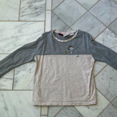 Zara Shirts & Tops | Zara Peanuts Long Sleeve Shirt Toddler Boy Size 3/4 Years Grey | Color: Gray | Size: 3-4 Years