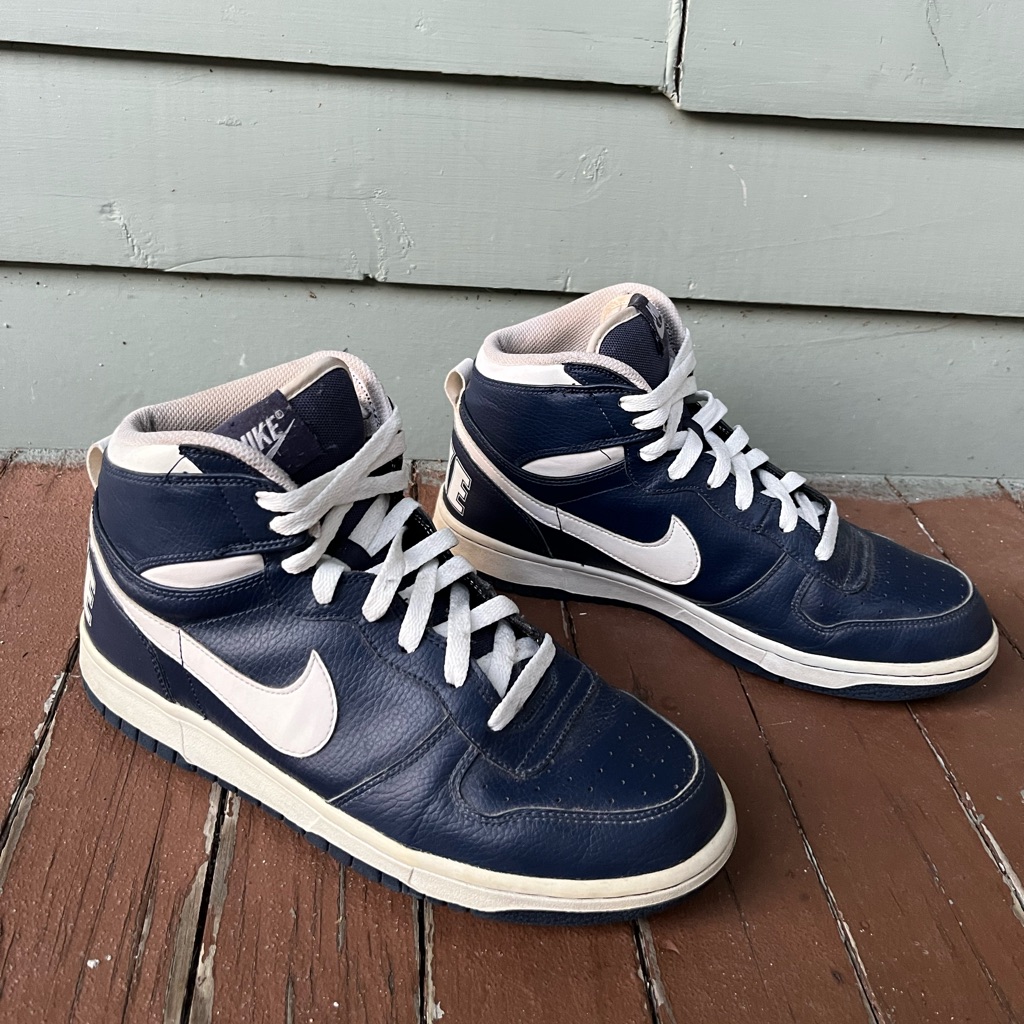 Nike Shoes | “Big Nike” Nike Hightop Sneakers | Color: Blue/White | Size: 9