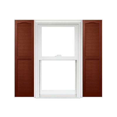 Homeside Open Louver Vinyl Shutters (1 Pair) Special Order 14-1/2 Inch x 59 Inch - 044 Cranberry