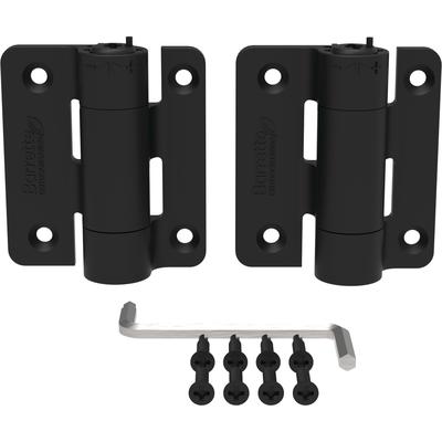 RDI Metal Works Excalibur Boerboel Gate Hardware Compact Butterfly Hinge Kit Pair - Black Aluminum