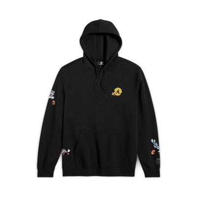 X Tom And Jerry Graphic Hoodie Polyester - Black - Converse Sweats