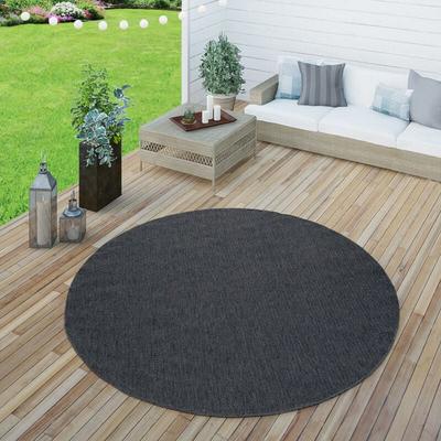 Outdoor Teppich wetterfest Garten & Terrasse flachgewebt Uni Sisaloptik robust 80x150 cm - Paco Home Image