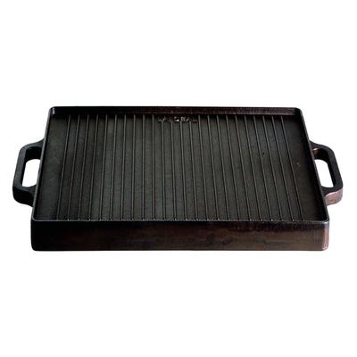 Gusseisenkuss - Grillplatte aus Gusseisen 38x38 cm Gussplatte Plancha geriffelt/glatt Image