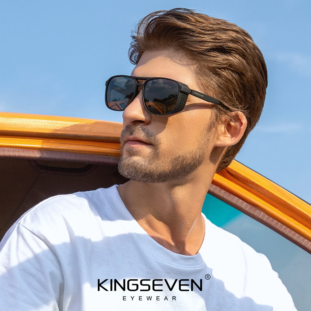 KINGSEVEN Marke Original Mode Sonnenbrillen UV400 Polarisierte Männer Radfahren Gläser Matte Rahmen Männlichen Kausalen Fahren Outdoor Brillen Image