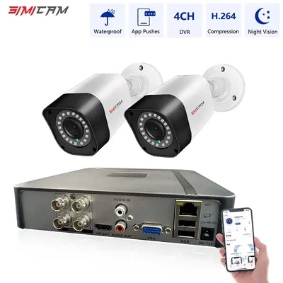 1080P 720P Sicherheit Kamera System 2MP/1MP AHD Kits 4CH 5in1 DVR Mit 2PCS Video überwachung Kamera Wasserdichte Nachtsicht