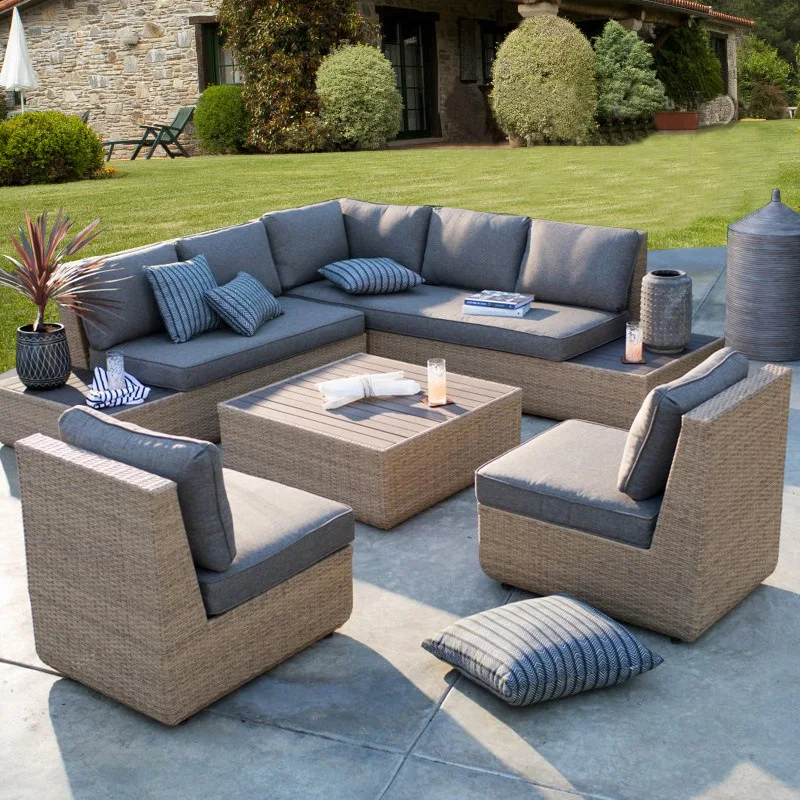 Outdoor-Sofa, Innenhof, Rattan, Garten, Hotel, Verkaufsbüro, Wintergarten, Balkon, Outdoor-Rattan-Stuhl, Couchtisch, Möbel