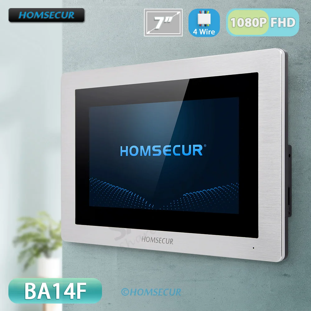 4-Draht-7-Zoll-Touchscreen-Intercom-Monitor BA14F mit ADP-Audio-Handset für HOMSECUR Video-Türsprechanlage 1080P-System Image