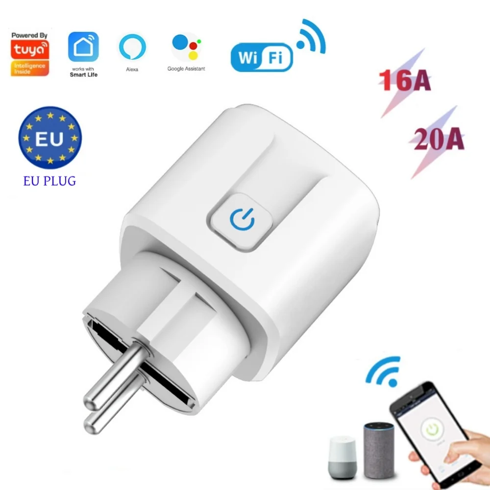 Tuya Smart Steckdose 16A/20A Smart Home Steckdose EU Stecker 4200W mit Power Monitor Funktion unterstützung Alexa Alice Hey Google Image
