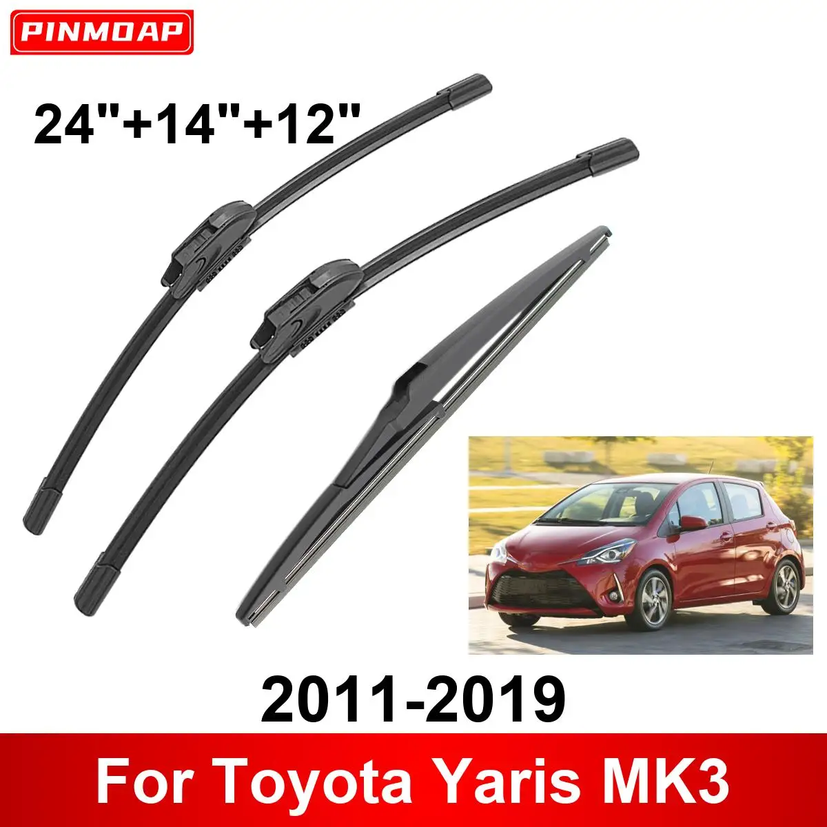 1/2/3/4/6PCS Auto Wischer Für Toyota Yaris MK3 2011-2019 vorne Hinten Wischer Klingen Pinsel Auto Zubehör 2014 2015 2016 2017 2018 Image