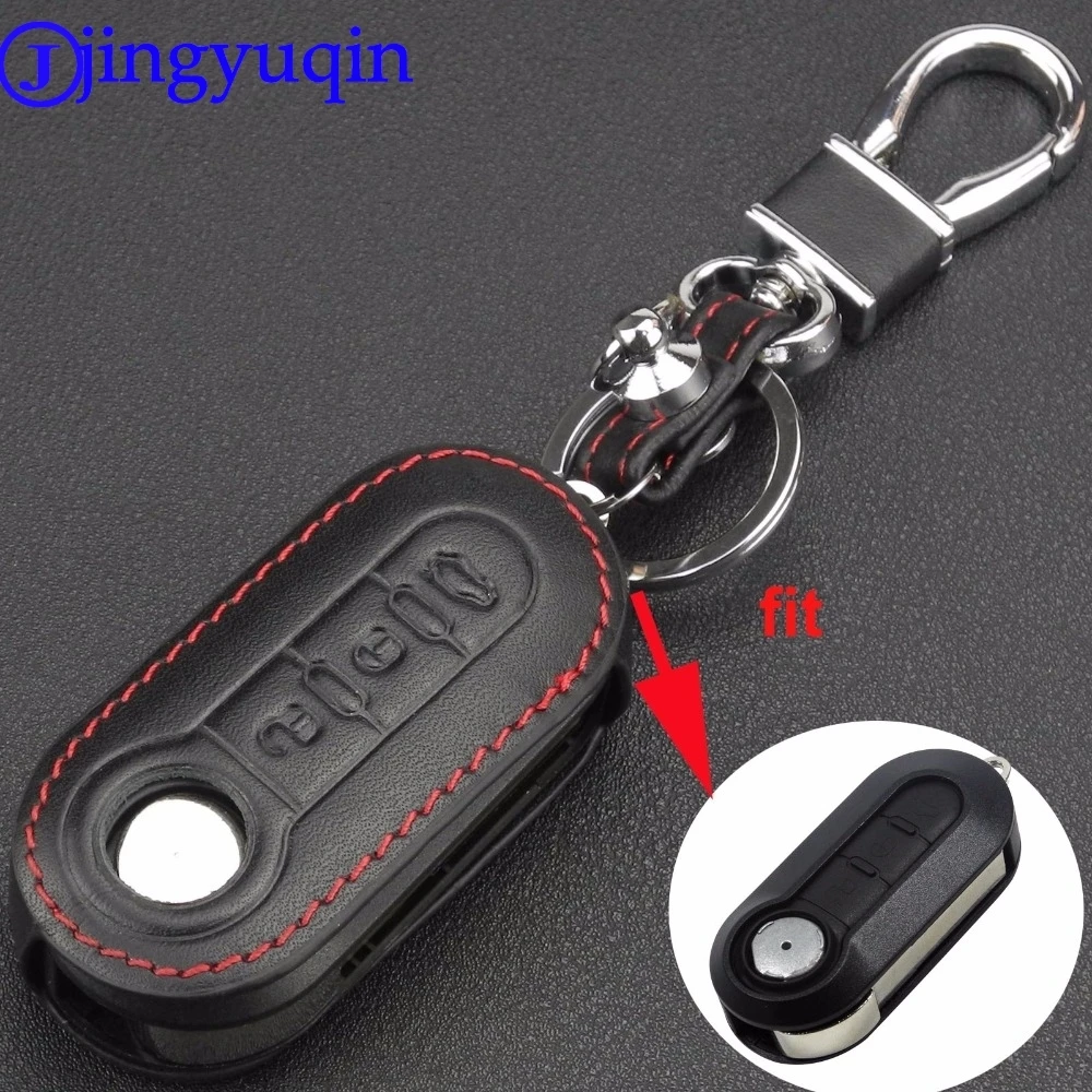 Jingyuqin 3 Tasten Remote Folding Flid Auto Schlüssels chale Abdeckung Fall Fob Shell für Fiat Panda Punto Bravo Image